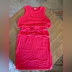 LOFT Fuchsia Sleeveless Top and Skirt